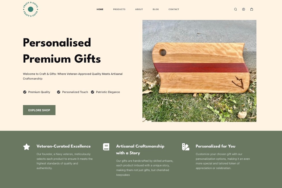 Craft and Gifts - Ecommerce Store - Integral Web Designs Portfolio
