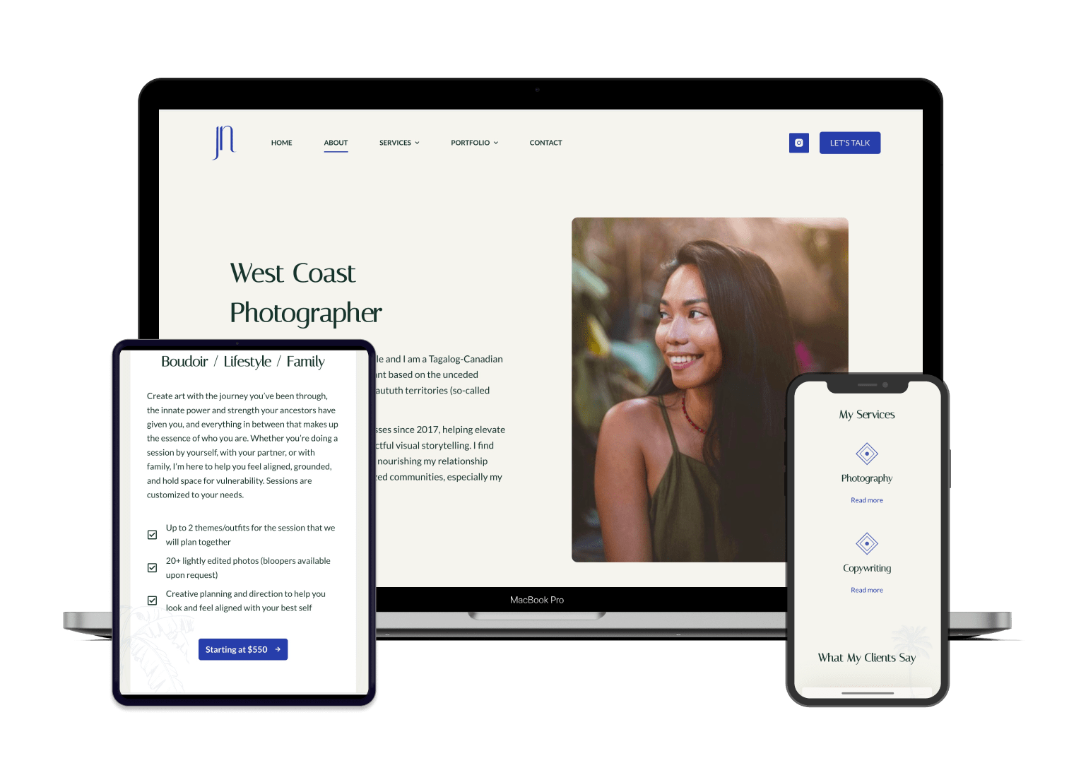 integral web designs portfolio - jasmine noble